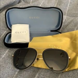 Gucci 57mm polarized aviator